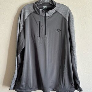 Callaway Men's Charcoal Golf 1/4 Zip Pullover Long Sleeve Size XL